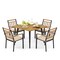 Costway 5 Pieces Patio Dining Set Outdoor Dining Table and Chairs with Cushions